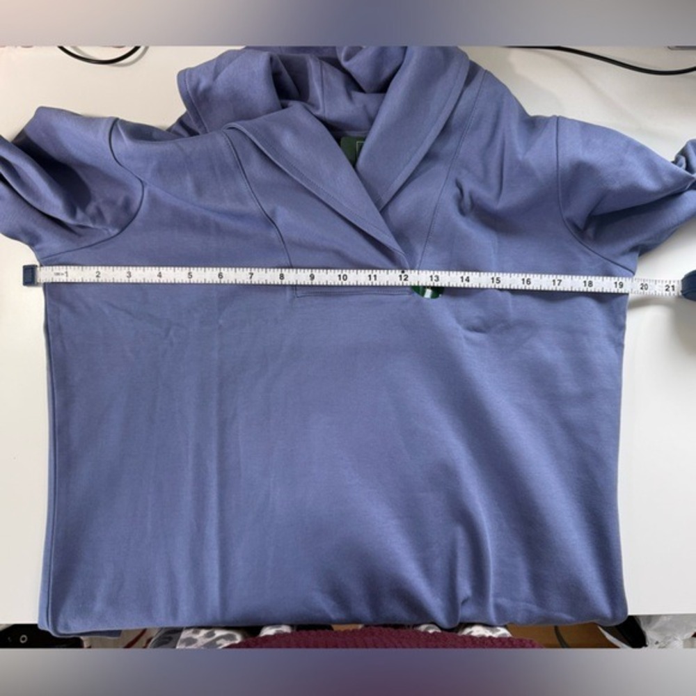 LL Bean Larkspur Interlock Pullover Shawl‎ Collar 290348 Women's Medium NWT - Picture 5 of 9